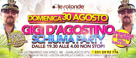 Gigi D'Agostino allo Schiuma Party a Le rotonde Disco Club di Garlasco