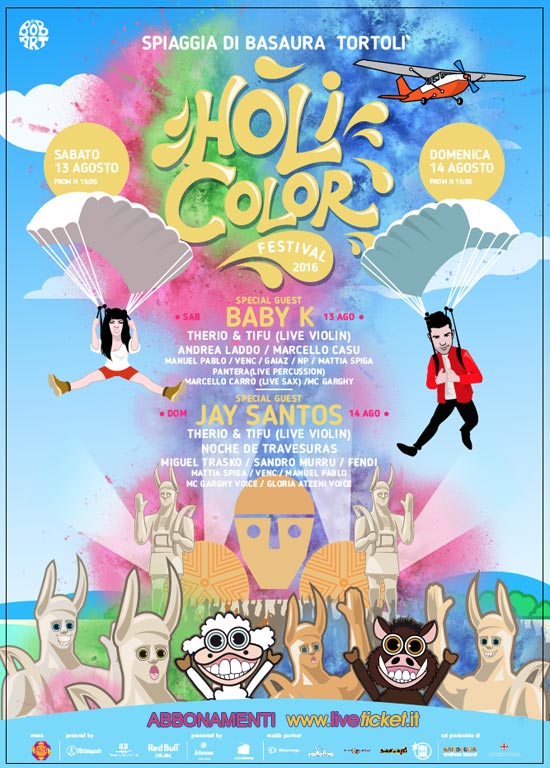 Holi Color Festival 2016 alla Spiaggia di Basaura a Tortolì