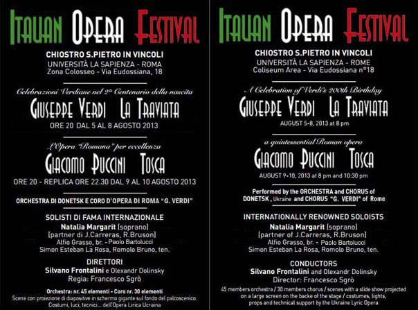 Italian Opera Festival al Chiostro di S.Pietro in Vincoli a Roma
