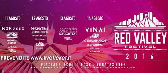 Red Valley Festival 2016 a Tortolì