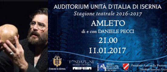 "Amleto" di Daniele Pecci all'Auditorium Unità d'Italia di Isernia