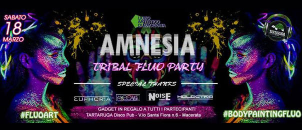 Amnesia Tribal Fluo Party al Tartaruga Disco Club di Macerata