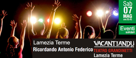 Serata "Ricordando Antonio Federico" al Teatro Grandinetti di Lamezia Terme