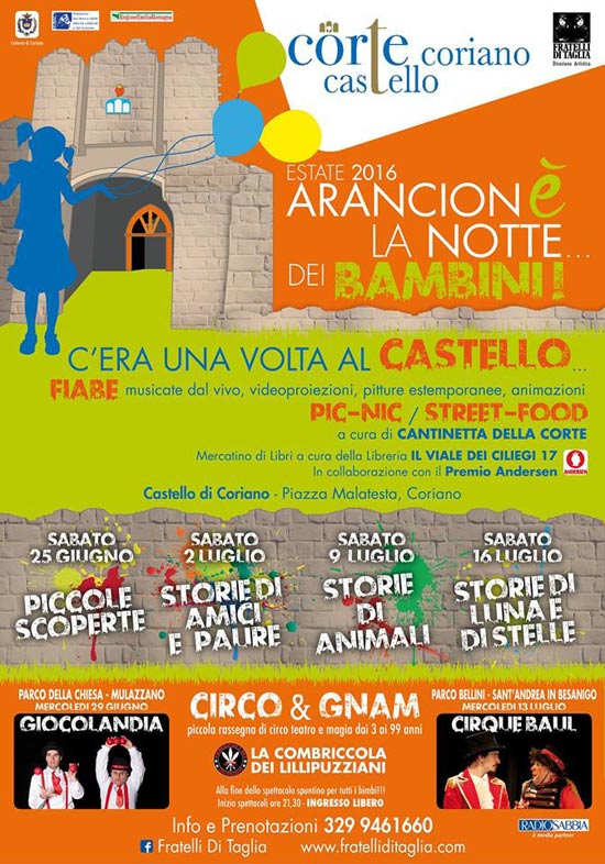 ARANCIONè LA NOTTE... dei bambini alla CorTe del Castello di Coriano