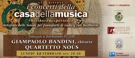 Giampaolo Bandini e Quartetto Noûs alla Casa della Musica a Parma