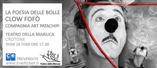 "La poesia delle bolle" al Teatro della Maruca a Crotone