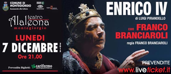 Franco Branciaroli "Enrico IV" al Teatro Alaleona di Montegiorgio