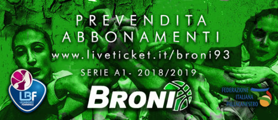 AD Pallacanestro Femminile Broni93 – Campionato serie A1 Stagione 2018/19