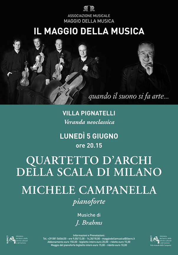 Michele Campanella e Quartetto d' Archi della Scala a Villa Pignatelli a Napoli