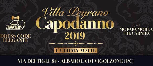 Capodanno 2019 a Villa Peyrano di Albarola di Vigolzone