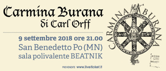 Carmina Burana di Carl Orff alla Sala Polivalente Beatnik a San Benedetto Po