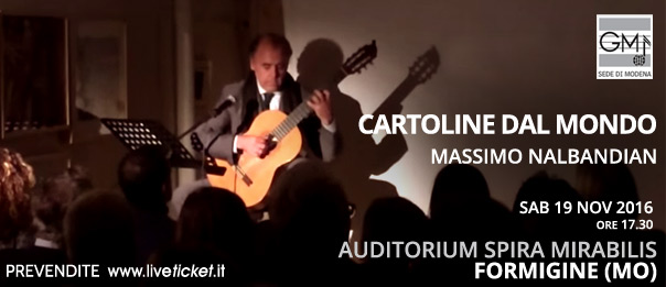 Massimo Nalbandian "Cartoline dal mondo" all'Auditorium Spira Mirabilis di Formigine