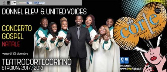 Donnell Eley & United Voices "Concerto Gospel" al Teatro CorTe di Coriano