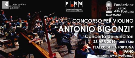 Concorso per violino "Antonio Bigonzi" al Teatro della Fortuna a Fano