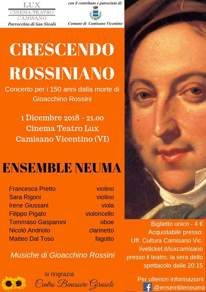 Crescendo rossiniano - Ensemble Neuma al Teatro Lux di Camisano Vicentino