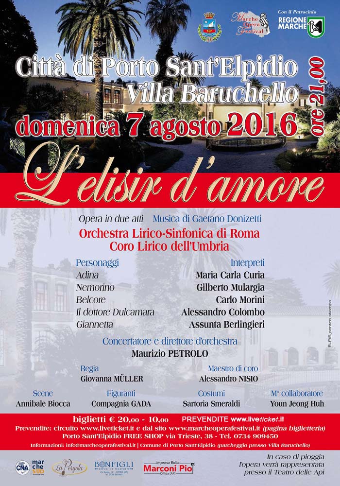 Marche Opera Festival presenta “L'elisir d'amore” a Porto Sant'Elpidio