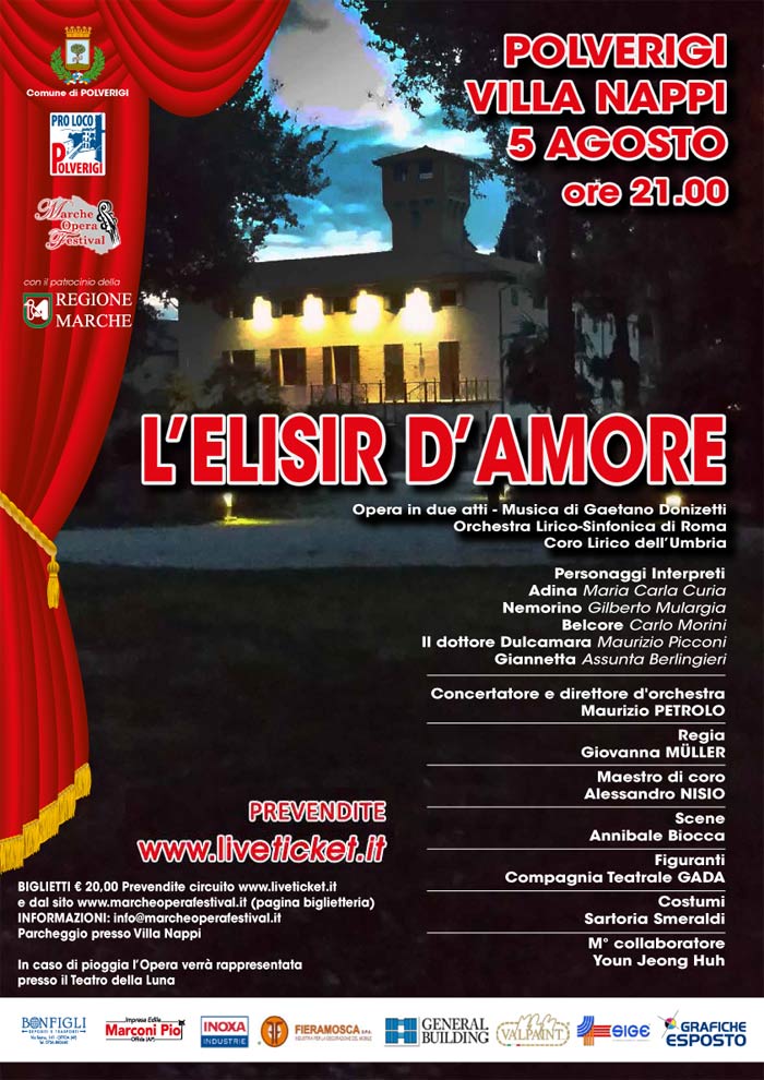 Marche Opera Festival "L'elisir d'amore" a Villa Nappi a Polverigi