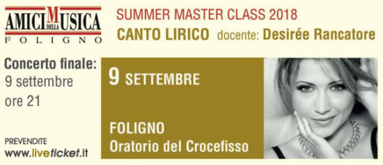 Summer Masterclass - Desirée Rancatore all'Oratorio del Crocefisso a Foligno