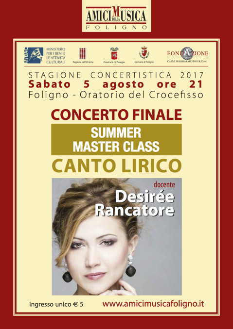 Summer Masterclass - Concerto finale canto lirico all'Oratorio del Crocefisso a Foligno