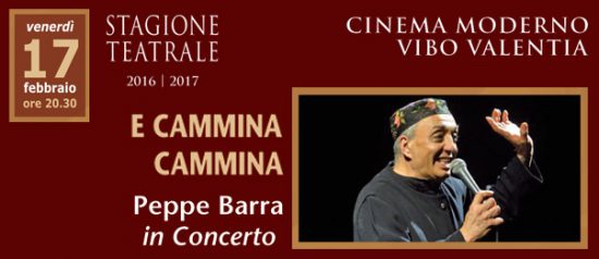 Peppe Barra in concerto "E cammina cammina" al Teatro Moderno di Vibo Valentia