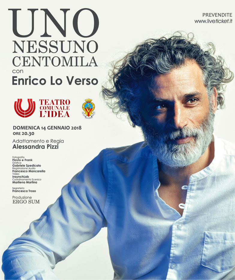 Enrico Lo Verso "Uno, Nessuno, Centomila" al Teatro L'Idea di Sambuca di Sicilia