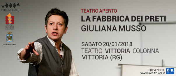 Giuliana Musso "La fabbrica dei preti" al Teatro Vittoria Colonna a Vittoria
