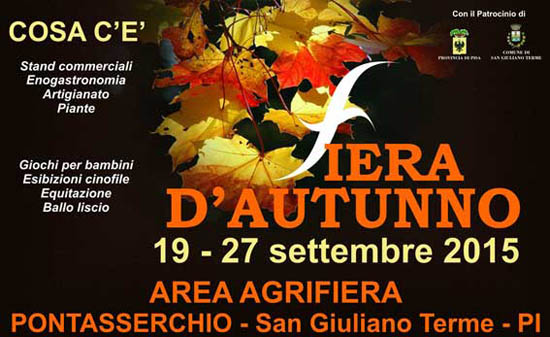 Fiera d'Autunno Colori, Sapori, Creatività del settembre Sangiulianese a Pontasserchio 