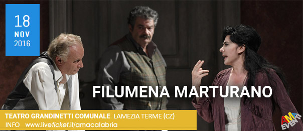 "Filumena Marturano" al Teatro Comunale Grandinetti di Lamezia Terme