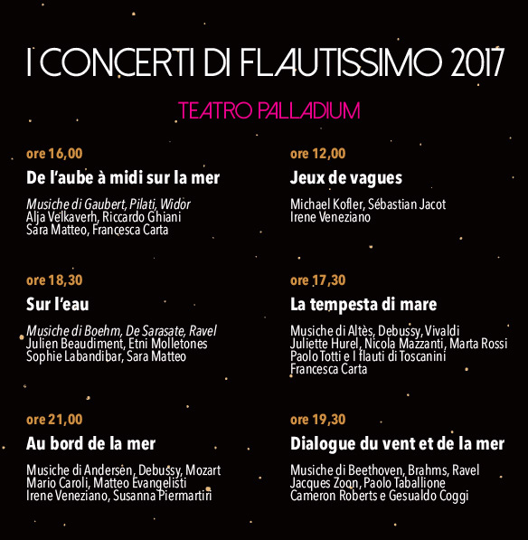 "Il mare unisce i paesi che separa" Flautissimo 2017 al Teatro Palladium a Roma