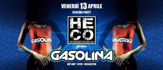 Gasolina closing party all'Heco - The Hedonist College di Forlì