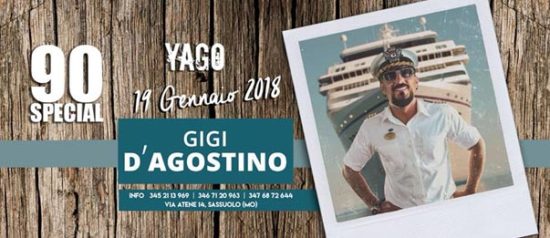 Special 90 Gigi D'agostino show a Yago Pleasure Club di Sassuolo