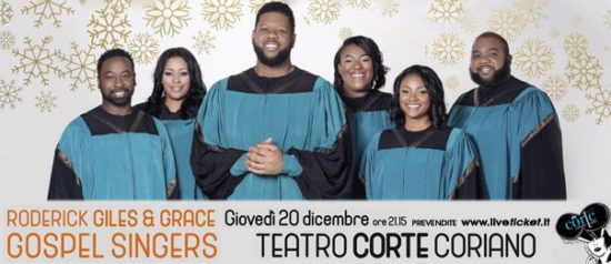 Concerto Gospel Roderick Giles & Grace gospel singers al Teatro CorTe di Coriano
