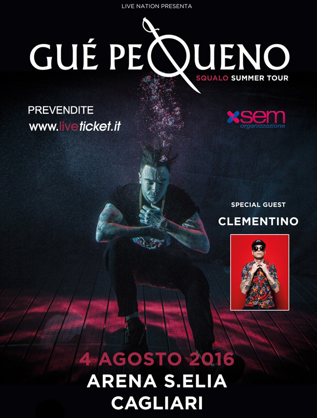 Gue' Pequeno "Squalo Summer Tour" all'Arena Sant'Elia