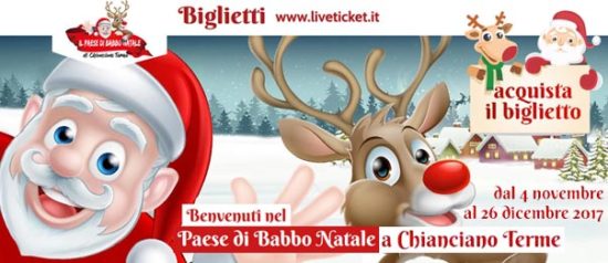 Il Paese di Babbo Natale 2017 al Parco Acquasanta a Chianciano Terme
