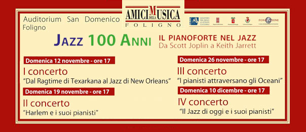 Jazz 100 anni all’Auditorium San Domenico di Foligno