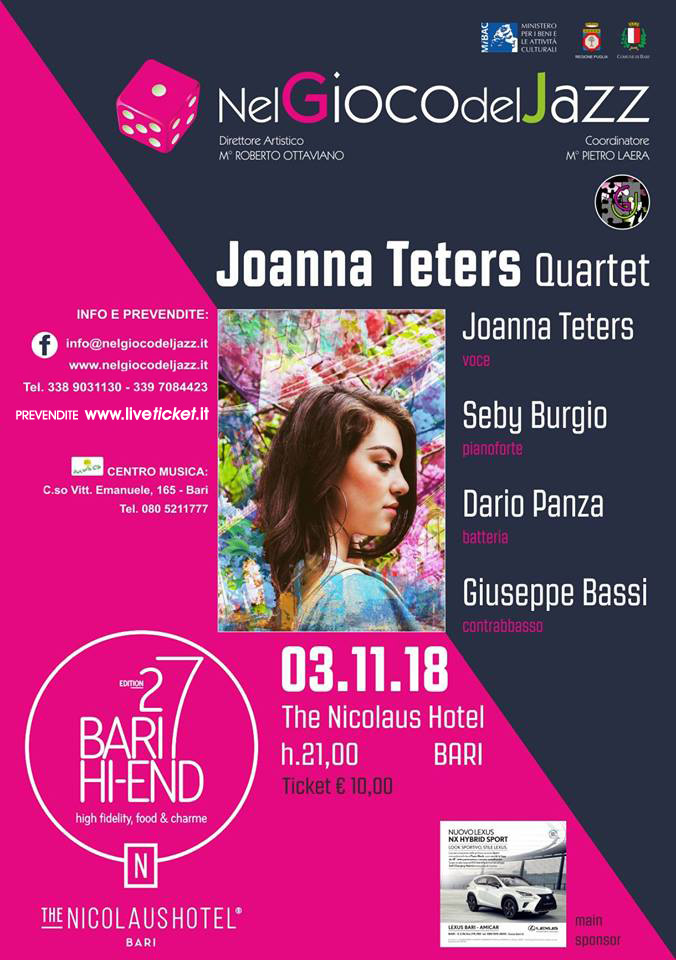 Joanna Teters quartet al The Nicolaus Hotel a Bari
