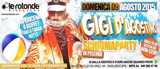 Gigi D'agostino allo Schiuma Party a Le rotonde Disco Club di Garlasco