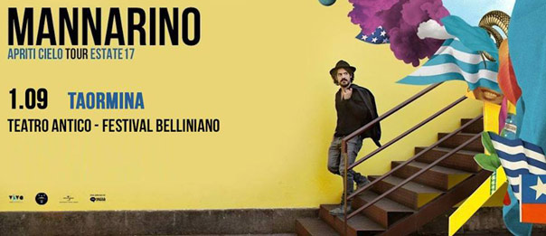 Mannarino "Apriti Cielo Tour" estate 2017 al Teatro Antico di Taormina