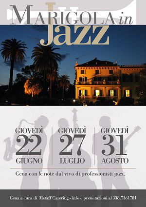 Cena con note dal vivo di professionisti jazz a Villa Marigola a San Terenzo di Lerici