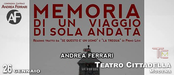 Andrea Ferrari "Memoria di un viaggio di sola andata" al Teatro Cittadella di Modena