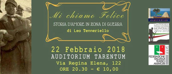 Mi chiamo Felice all'Auditorium Tarentum di Taranto