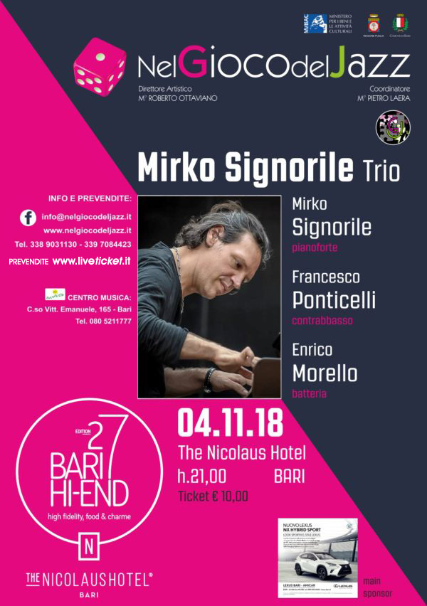 Mirko Signorile Trio al The Nicolaus Hotel a Bari