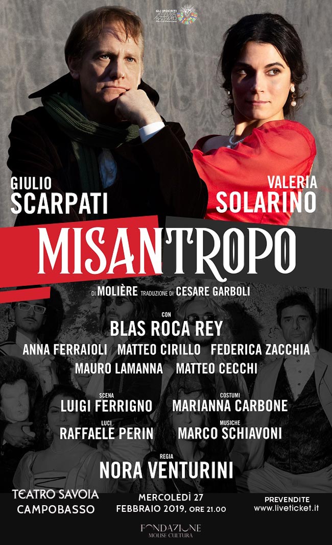 Giulio Scarpati e Valeria Solarino "Misantropo" al Teatro Savoia di Campobasso