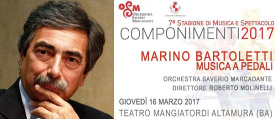 Marino Bartoletti "Musica a pedali" al Teatro Mangiatordi di Altamura