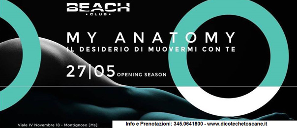 "My anatomy" inaugurazione al Beach Club Versilia