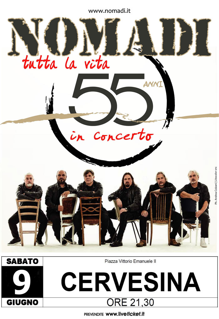 Nomadi tutta la vita 55 anni in Piazza Vittorio Emanuele II a Cervesina