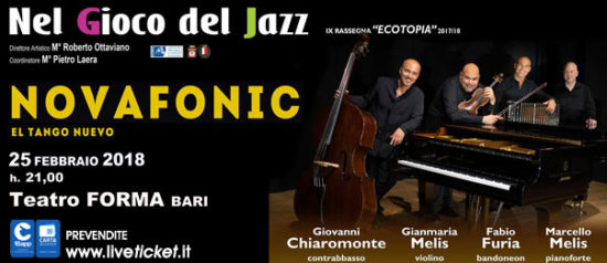 "El Tango Nuevo" Novafonic Quartet al Teatro Forma di Bari