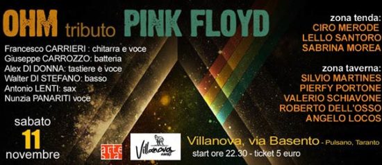 Ohm tributo Pink Floyd al Villanova di Pulsano