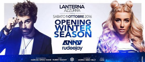 Opening Winter Season Guest Anny / Rudeejay al Lanterna Azzurra di Corinaldo