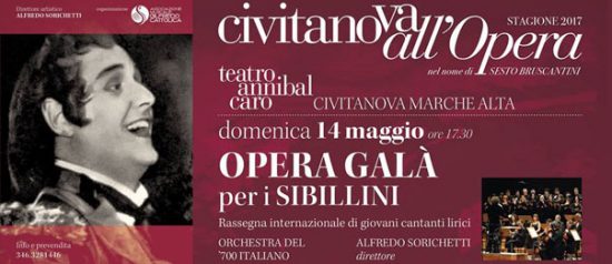 Opera Galà per i Sibillini al Teatro Annibal Caro di Civitanova Marche Alta